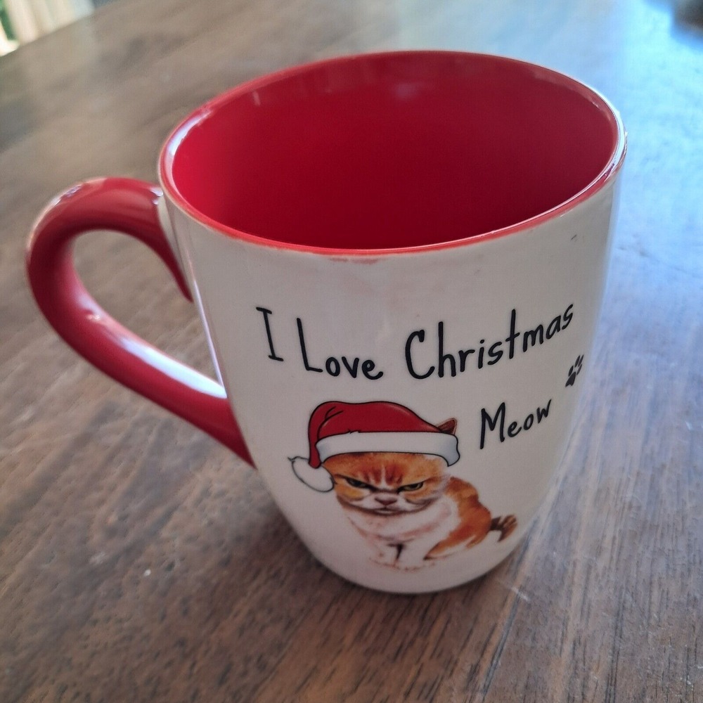 I Love Christmas Grumpy Orange Cat Coffee Mug, Winifred & Lily, Cat Lovers Gift